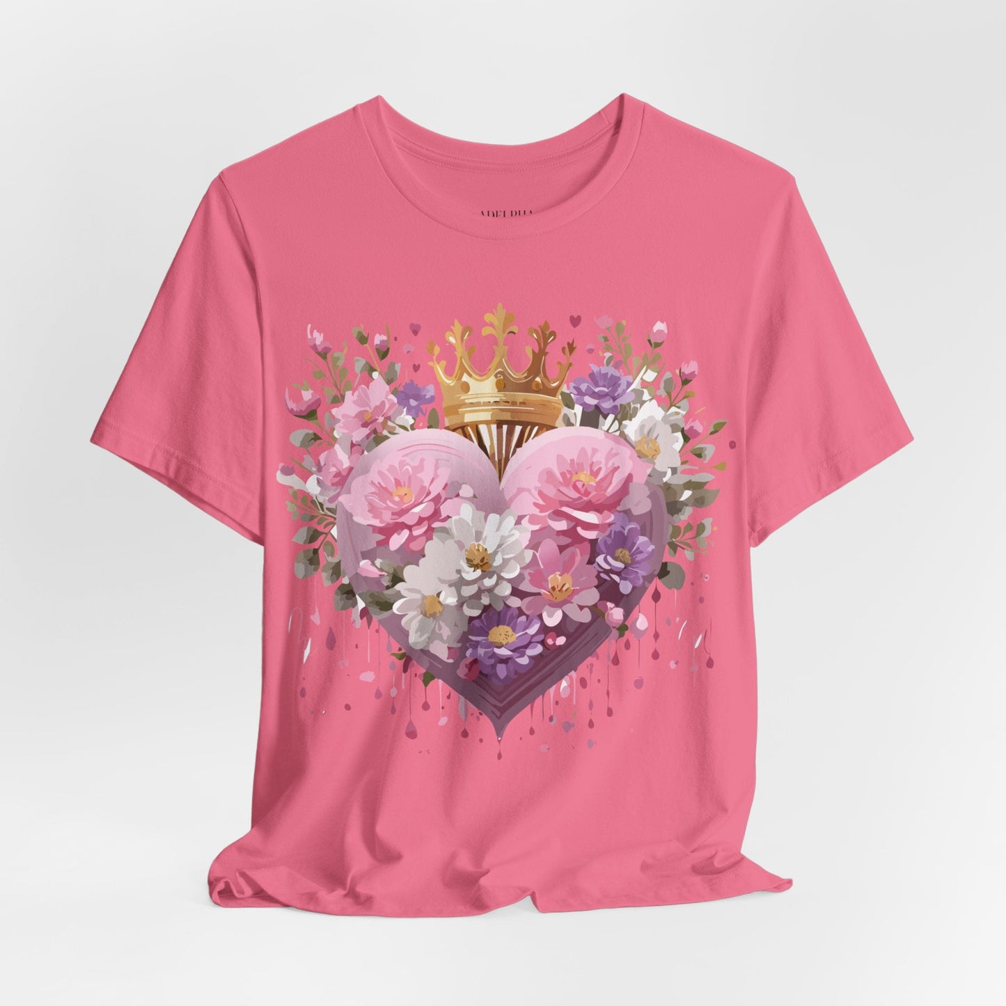 Valentine Day Graphic Unisex 100 Cotton Vintage Artwork with Love and Flower Design Tee 2