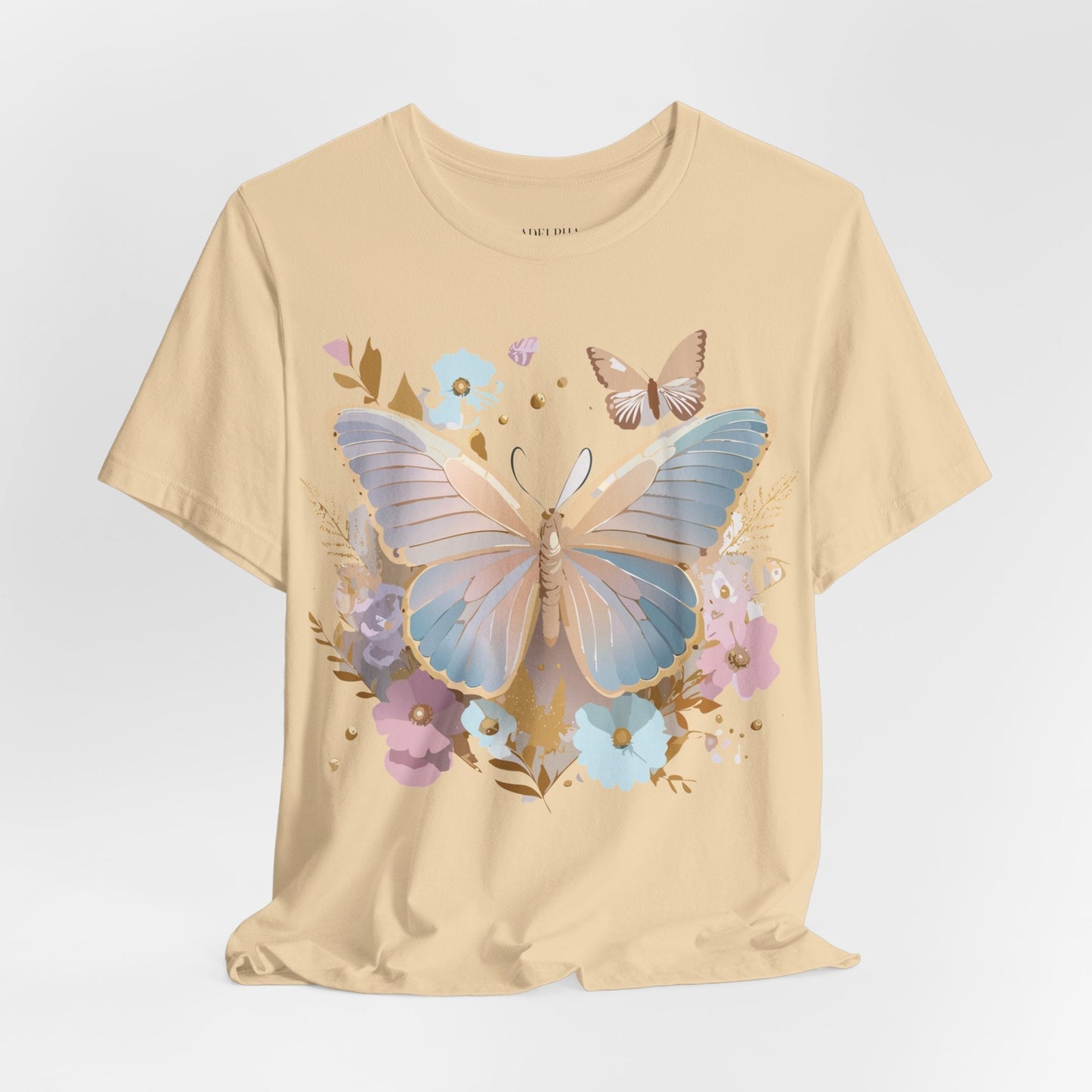 Butterfly Graphic Unisex 100 Cotton Lightweight Vintage Floral Design Jersey Tee 11