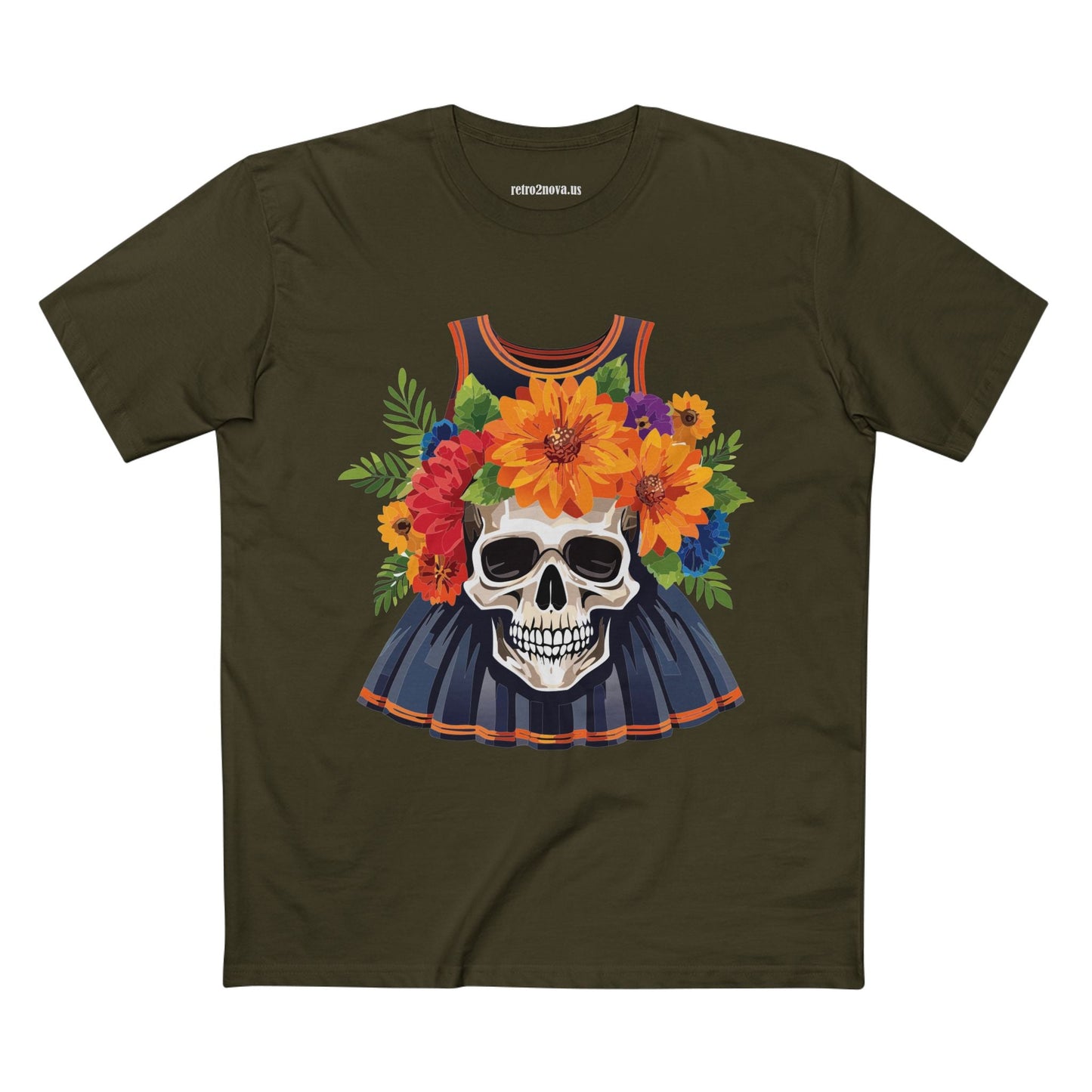 Skull Skeleton Shirt Unisex Premium Cotton Art Tee Original Design By Retro2Nova SS14
