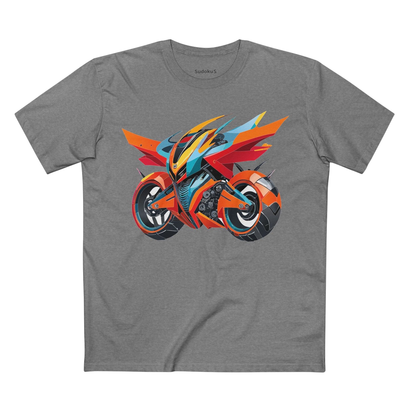 Moto Bike Graphic Unisex 100 Cotton Staple Tee 1