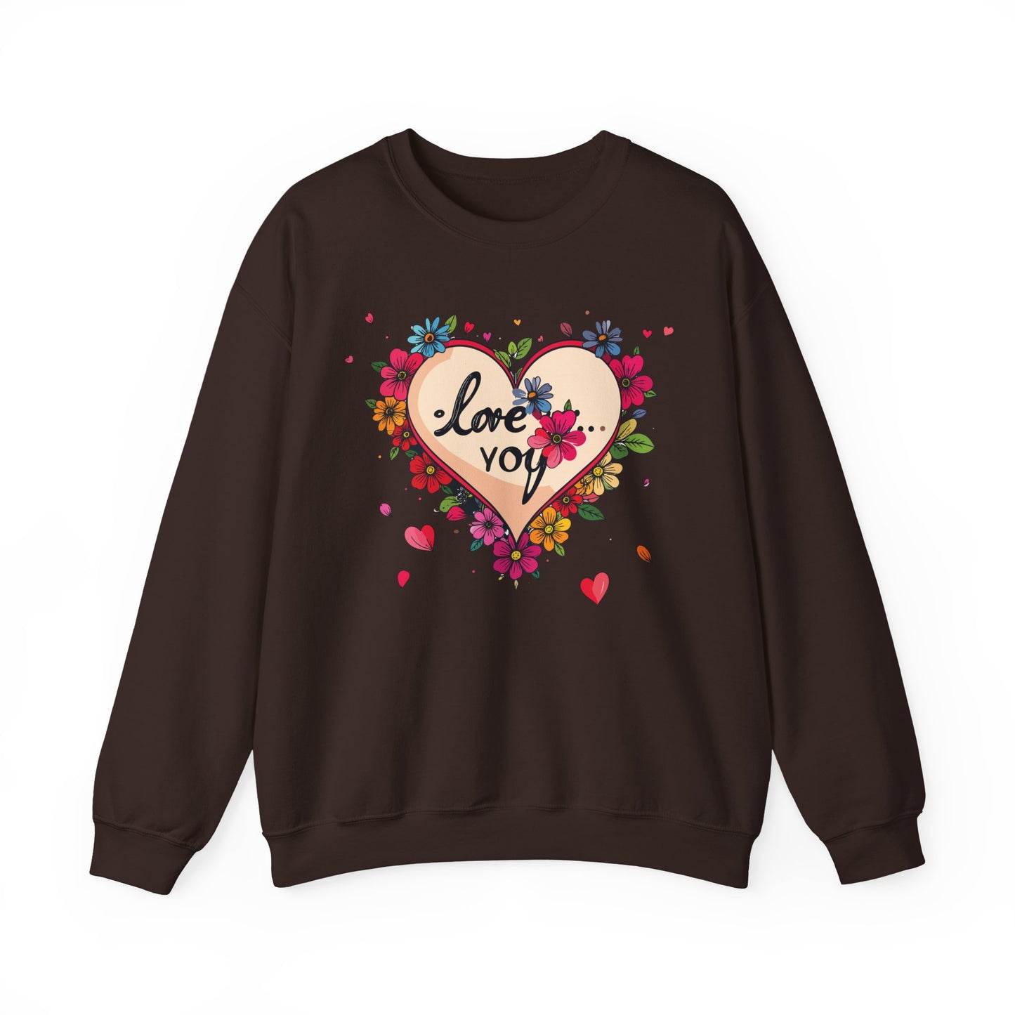 Big Heart Sweatshirt, Floral Heart Sweatshirt, Floral Love Sweatshirt, Valentine's Day Sweatshirt, Heart Floral Sweatshirt 109