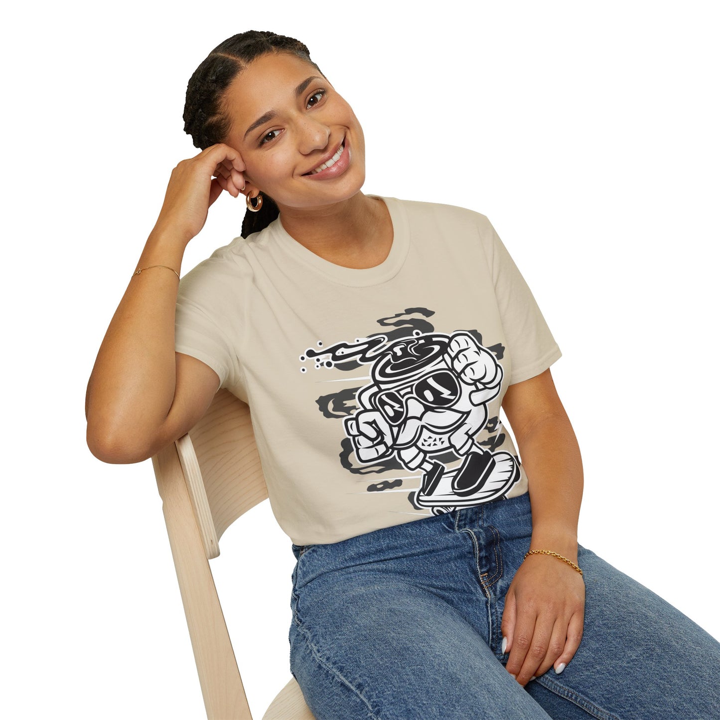 Unisex Cotton T-Shirt with Cartoon Graphic Design