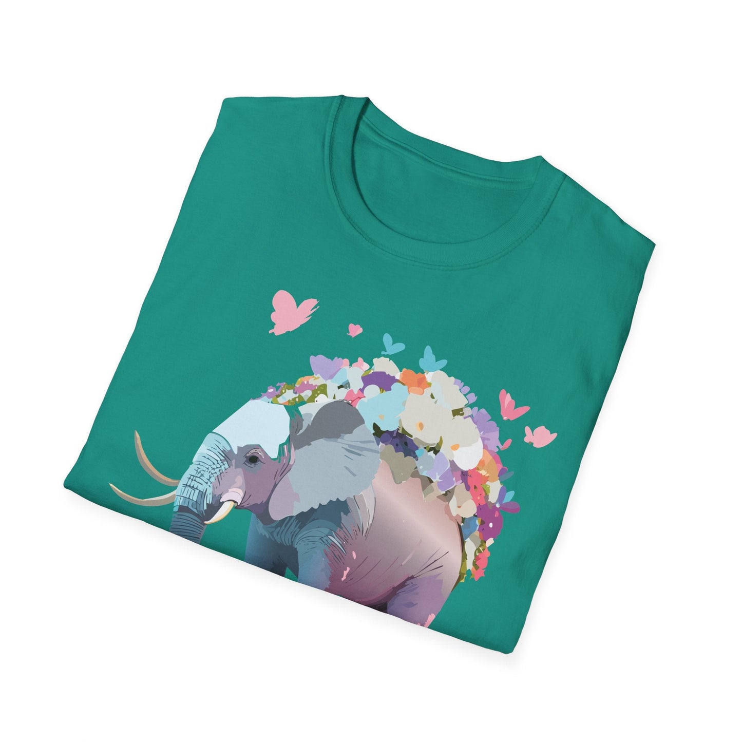 Elephant Graphic T Shirt Unisex Cotton Softstyle Tee Gildan 64000 Elephant Design For Animal Lovers