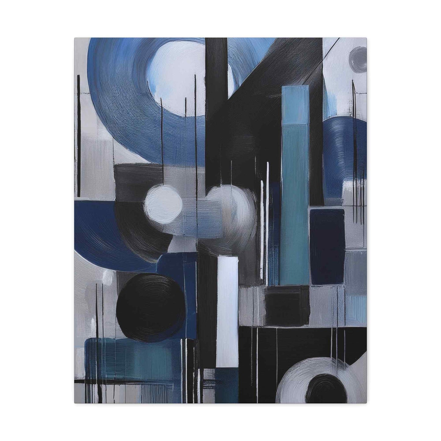 Blue Abstract Painting Print Canvas 20x24,20x30,24x30, 24x32,24x36,30x40, 32x48,36x48,40x60 Pine-Wood Inner Frame ABS-28