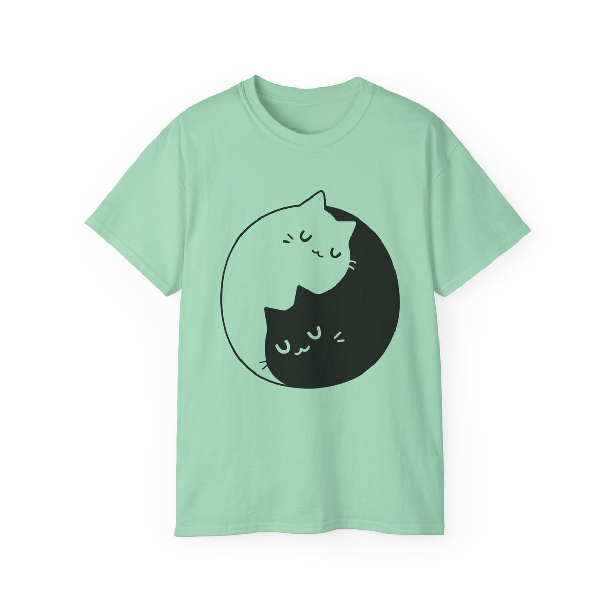 Yin Yang Cats T-Shirt | Black White Cat Illustration, Cute Kittens Tee