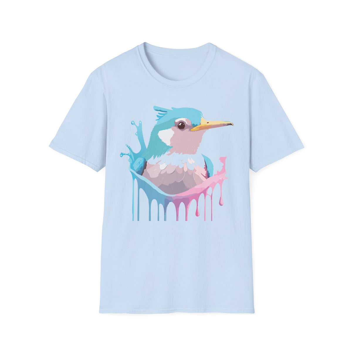 Pastel Hummingbird T-Shirt | Drip Paint Bird Art