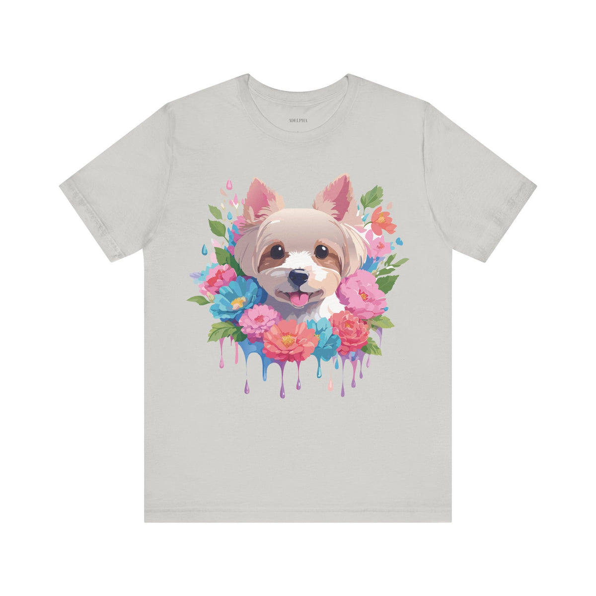 Dog Graphic Unisex Cotton Bella+Canvas Tee with Art Animal Design d10