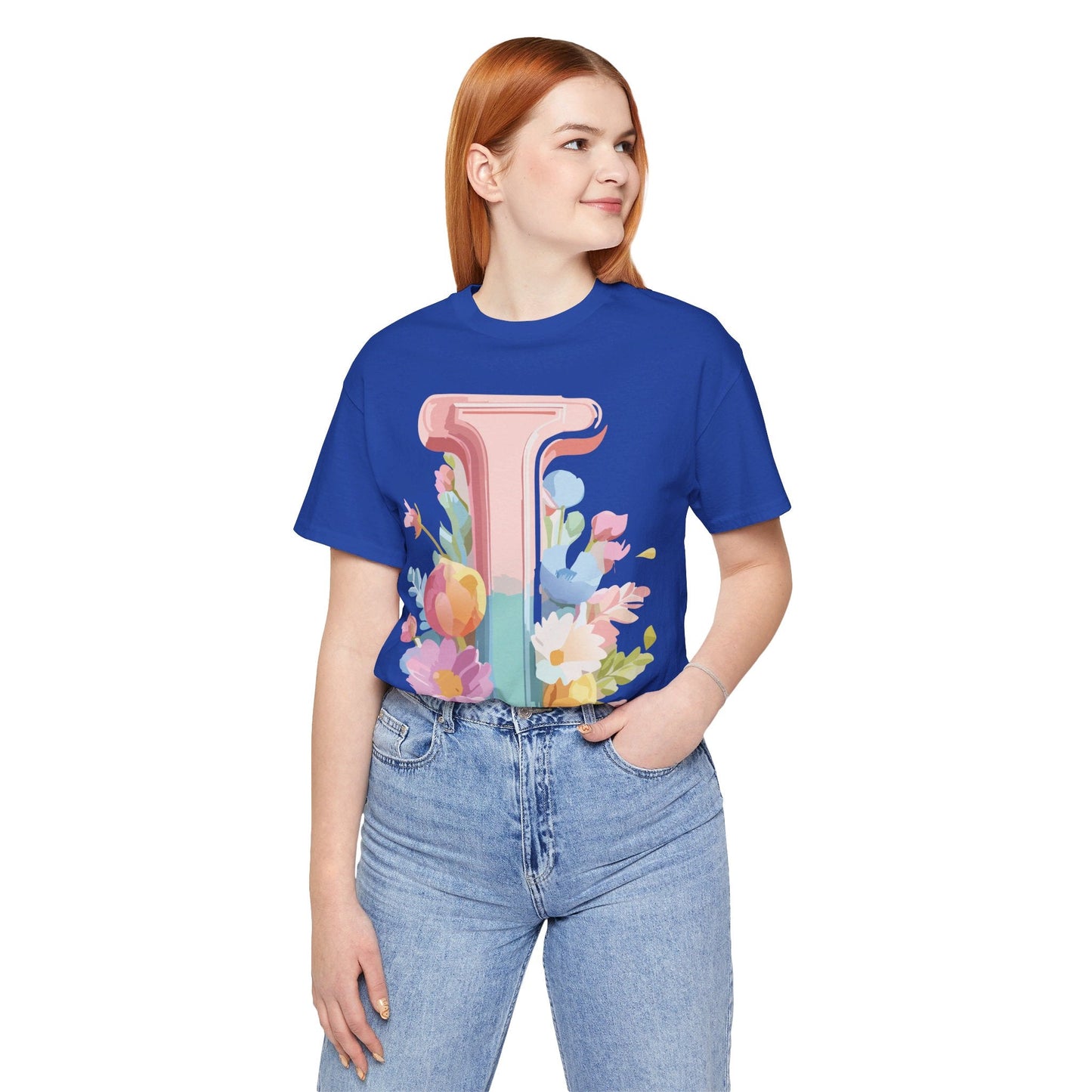 Letter I Shirt Graphic Tee Unisex Short Sleeve Adelpha Vintage Inspired Artwork Design