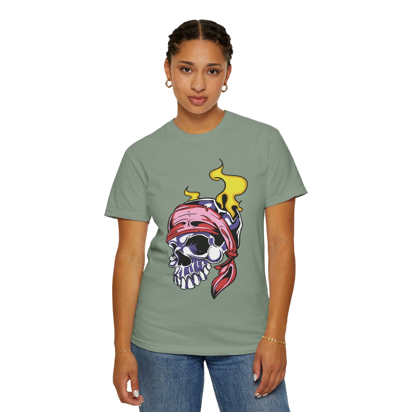 Unisex Cotton Tee Shirt with Skull