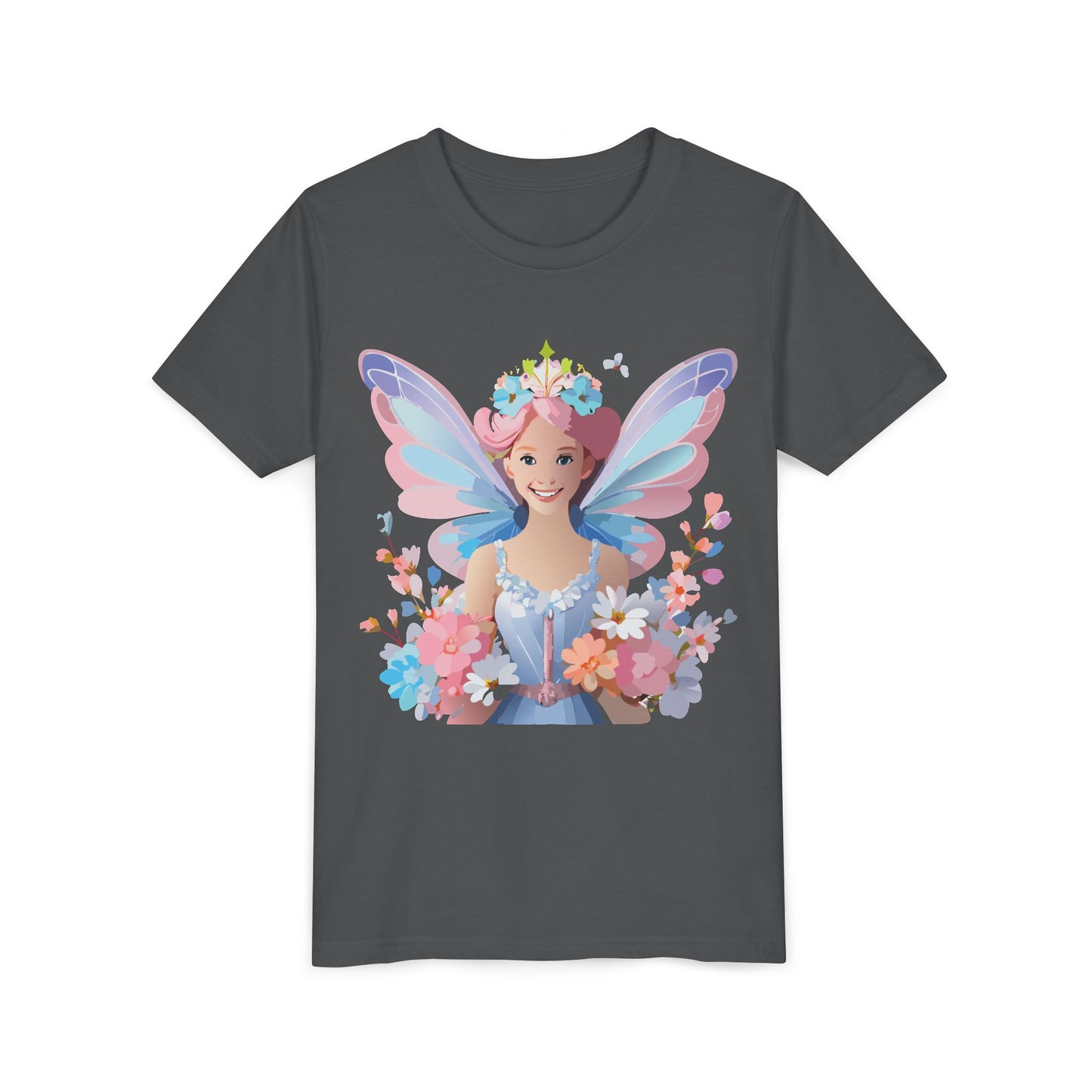 Enchanting Fairy Floral Youth Short Sleeve Tee - Perfect for Spring Celebrations (9-14)