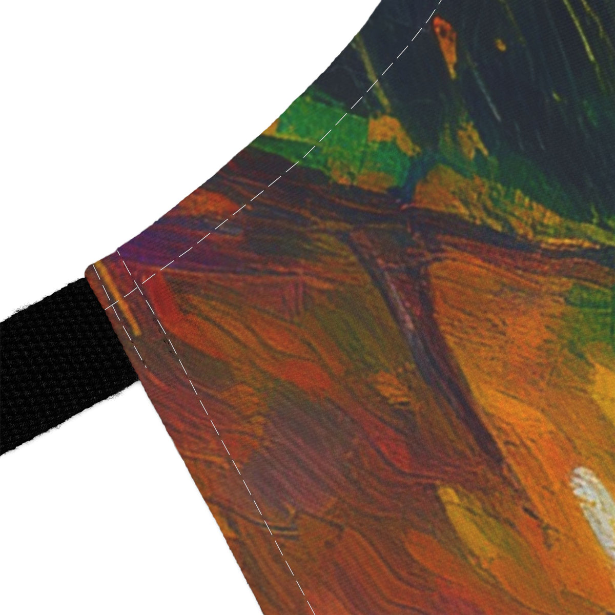 Colorful Rainy Night Apron — Impressionist Umbrella Kitchen Apron Stain-Resistant - Art Print Canvas Apron