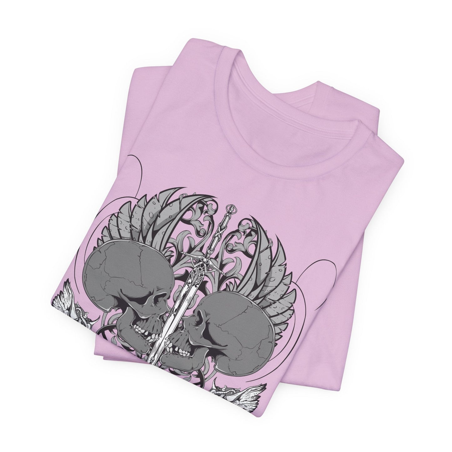 Honor Loyalty crest tee Gothic heraldry skulls wings emblem Art-48