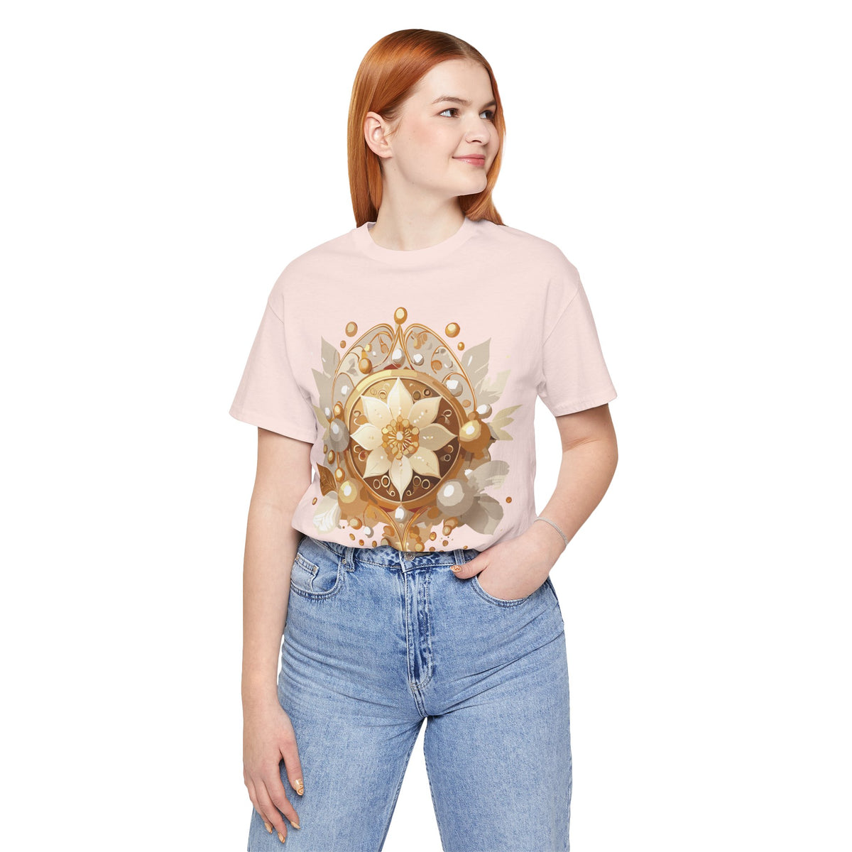 Jewelry Graphic Unisex Cotton Bella+Canvas Tee with Art Design n131