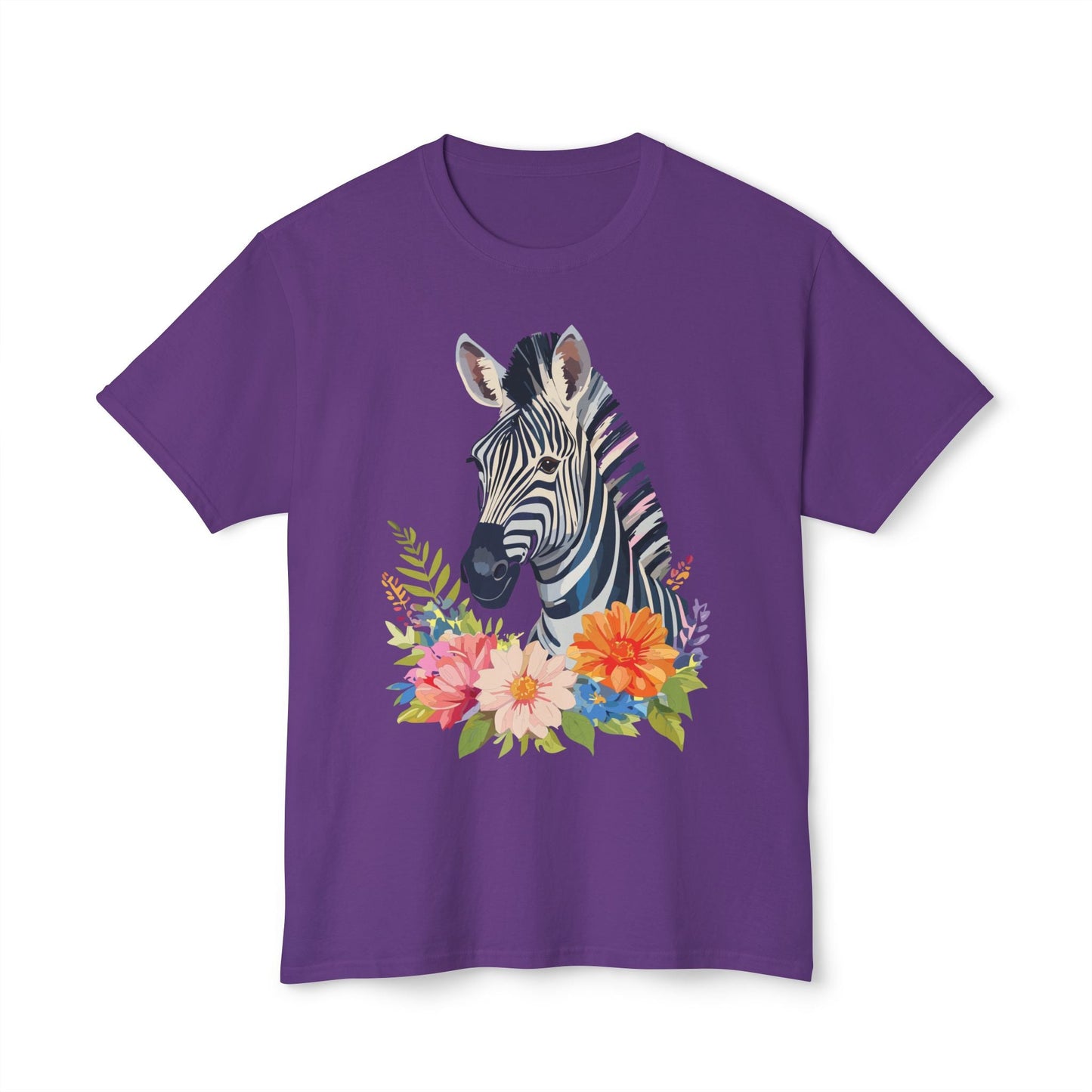 Unisex Zebra Art T Shirt With Full Color Print 100 Percent Cotton Jersey Tee Premium