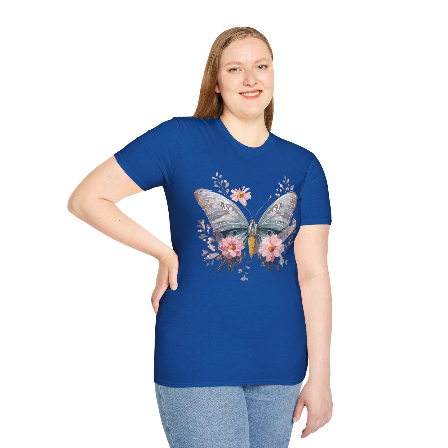 Butterfly Themed Unisex T Shirt Softstyle Monarch Gildan 64000 Ring Spun Cotton Tee