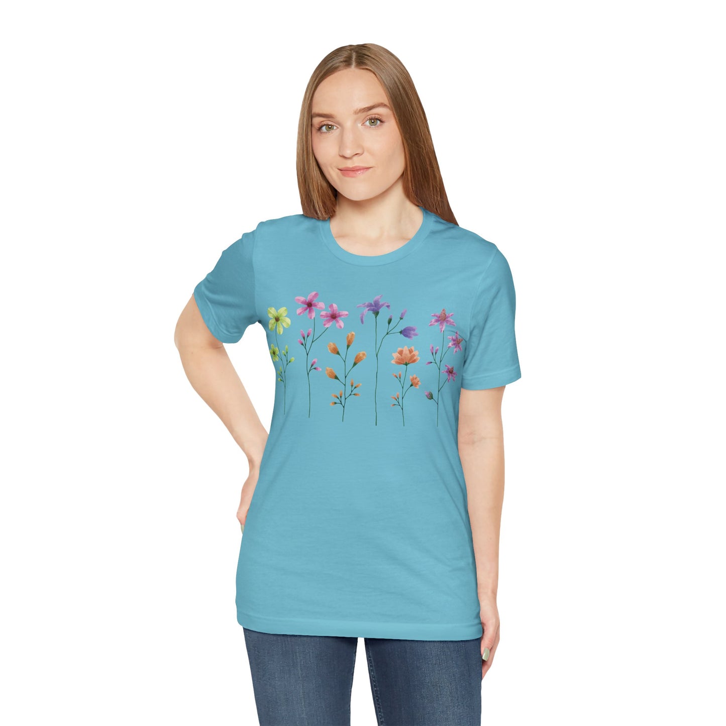 Camiseta de algodón con estampados florales