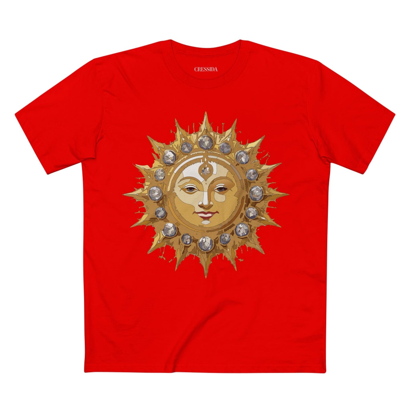 Gold Sun Graphic Unisex 100 Cotton T-Shirt with Golden Art Design 2