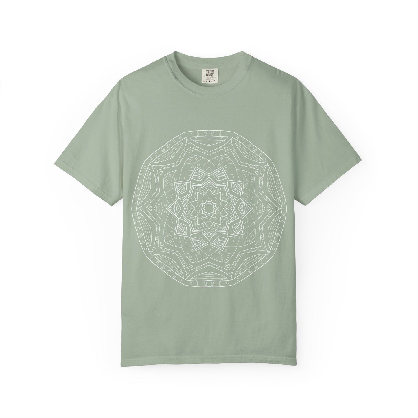 Unisex Garment Dyed Cotton T-Shirt with Mandala Graphic Design