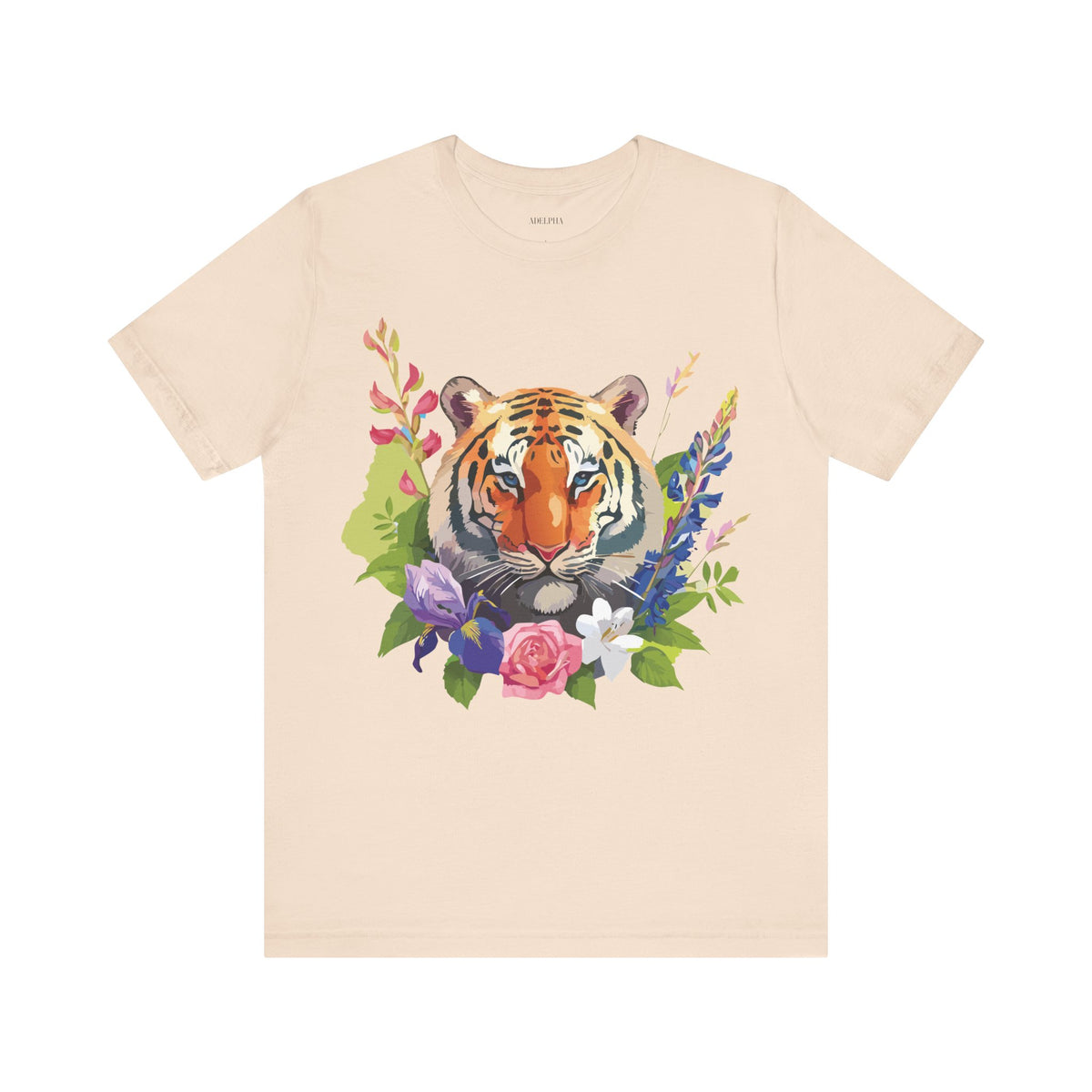 Tiger Graphic Unisex Cotton Bella+Canvas Tee with Art Animal Design d94
