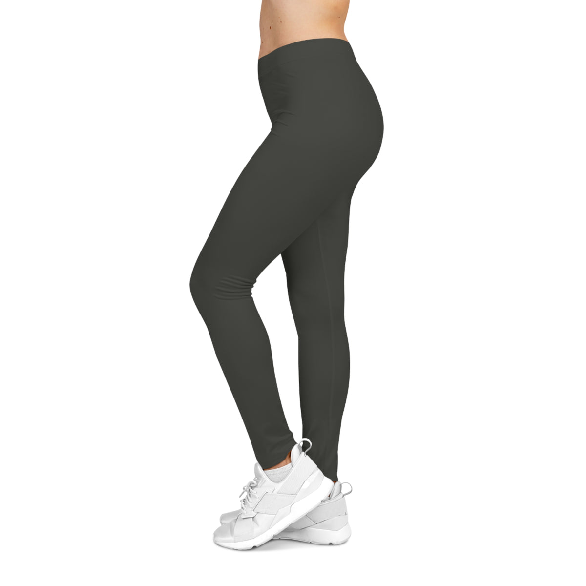 Dark Grey Color Women's Poly-Span Casual Leggings Print Everyday Activewear Pants