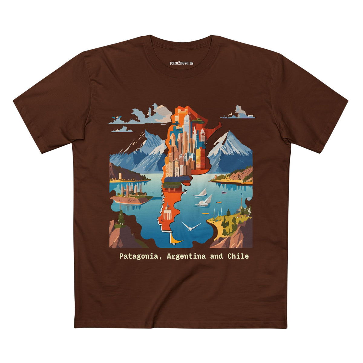 Patagonia Argentina and Chile map T-Shirt | Patagonia map tee