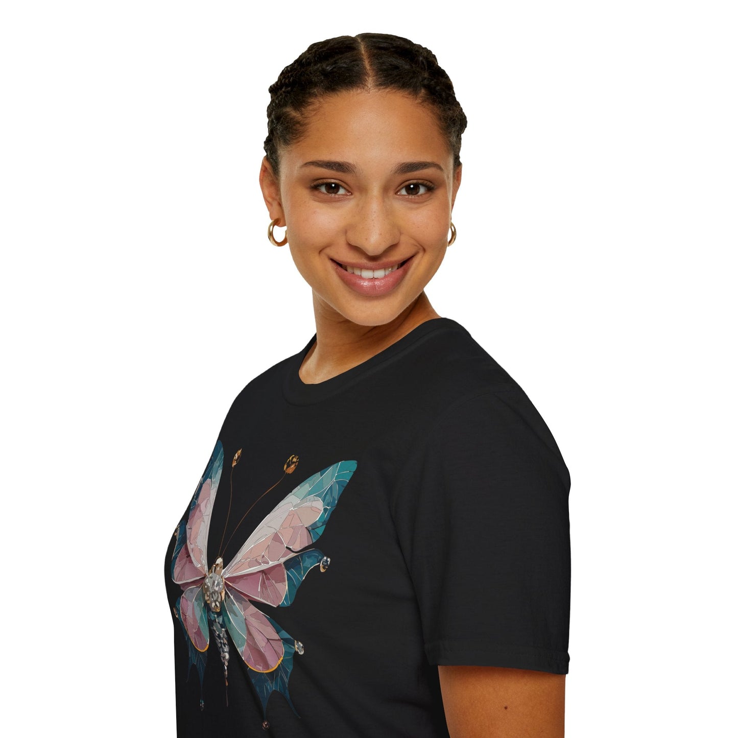 Butterfly Shirt Unisex T Shirt Monarch Print Gildan Softstyle 64000 100 Percent Ring Spun Cotton