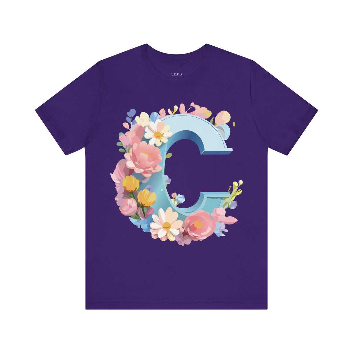 Letter C Graphic Unisex Cotton Bella+Canvas Tee with Art Letter Design