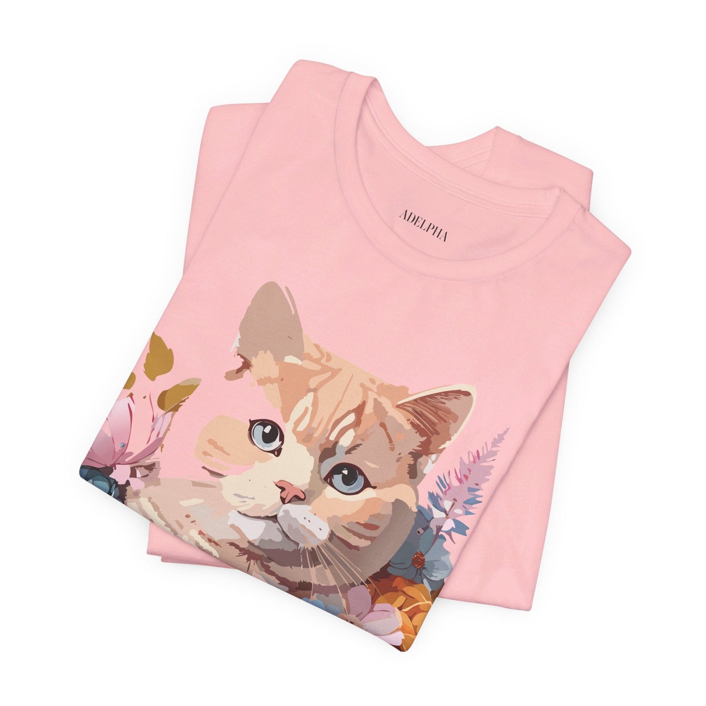 Cat Shirt Graphic Tee Unisex Vintage Inspired Adelpha Art Design