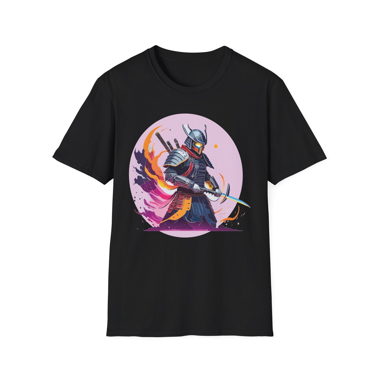Samurai Shirt Unisex Short Sleeve Tee With Samurai Print Softstyle Gildan 64000 Ring Spun Cotton