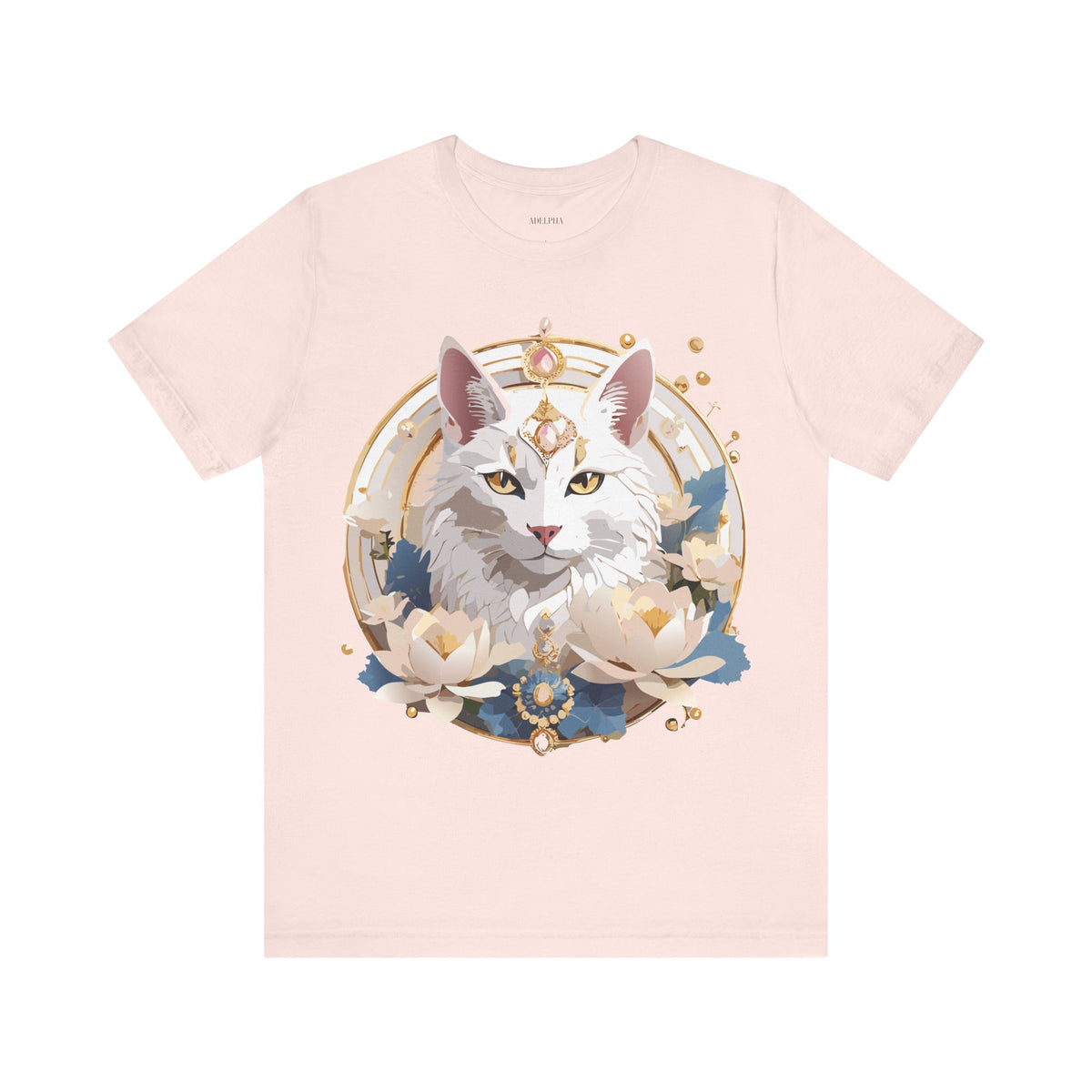 Medallion Graphic Unisex Cotton Bella+Canvas Tee with Floral Art Design m56