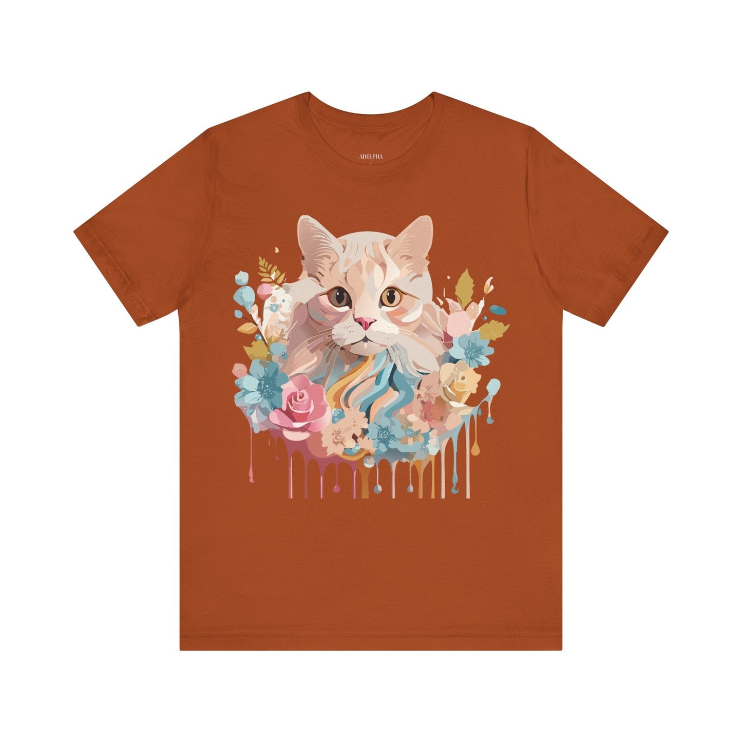 Cat Graphic Tee Unisex Short Sleeve Shirt With Adelpha Vintage Artwork