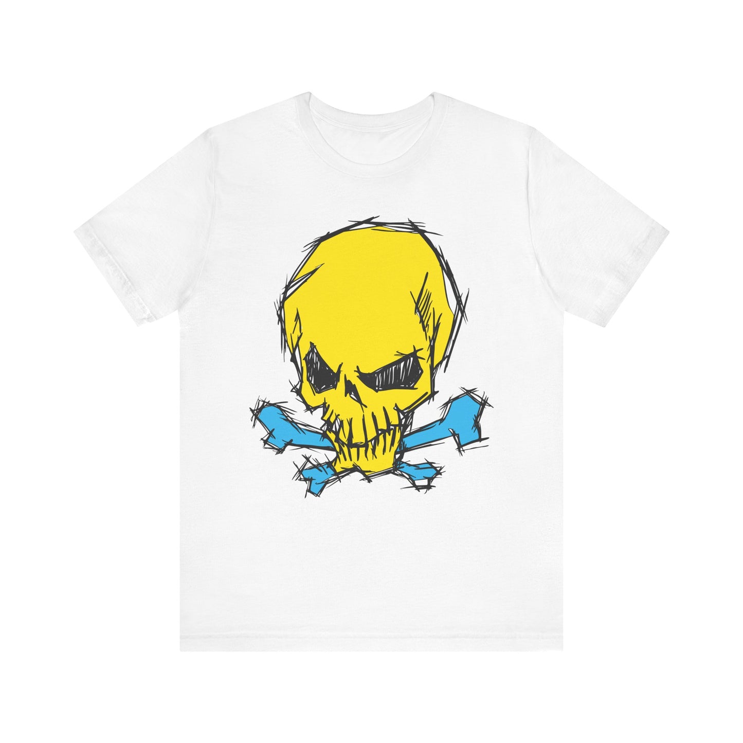 2-Yellow Skull Graphic Design Tee, Skull Shirt, Vintage Tees, Art Design T-Shirt, Vintage Graphic Tee, Art Shirts with Skulls