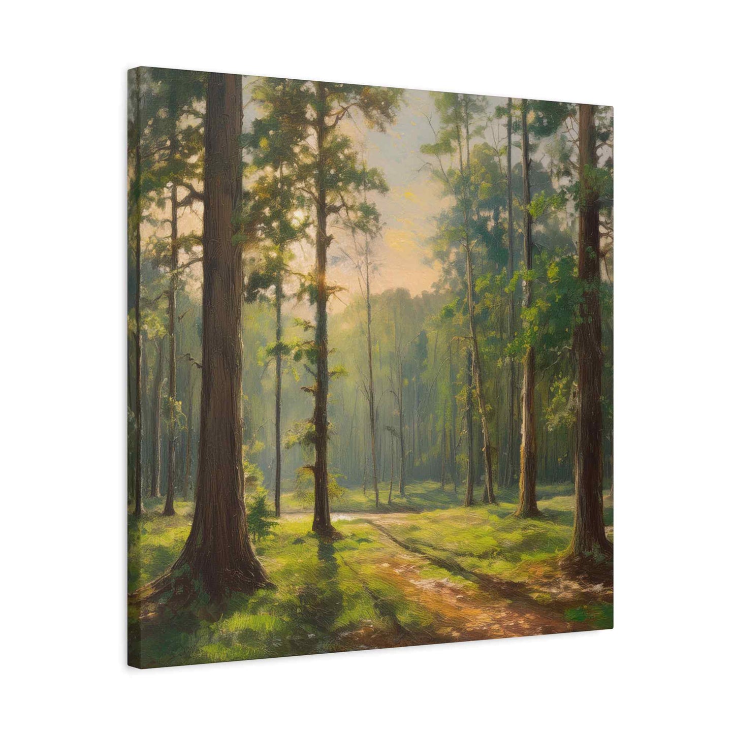Forest Print Canvas, Trees Oil Paint Print 20x20, 24x24, 30x30, 32x32, 36x36 Art Design Print Pine-Wood Inner Frame MC-69
