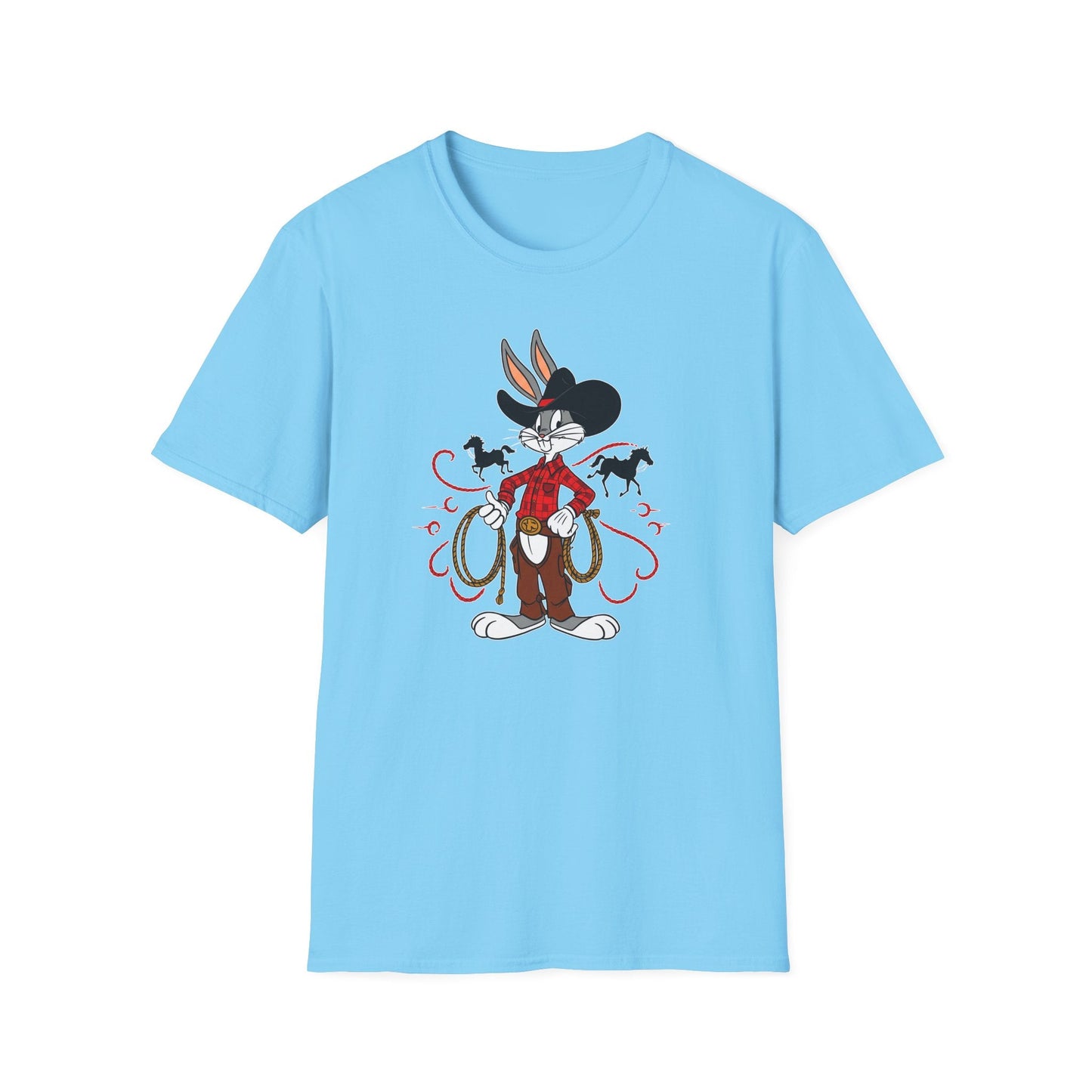 Bugs Bunny Unisex T Shirt Cartoon Design Graphic Tee Gildan Softstyle 64000 Artwork