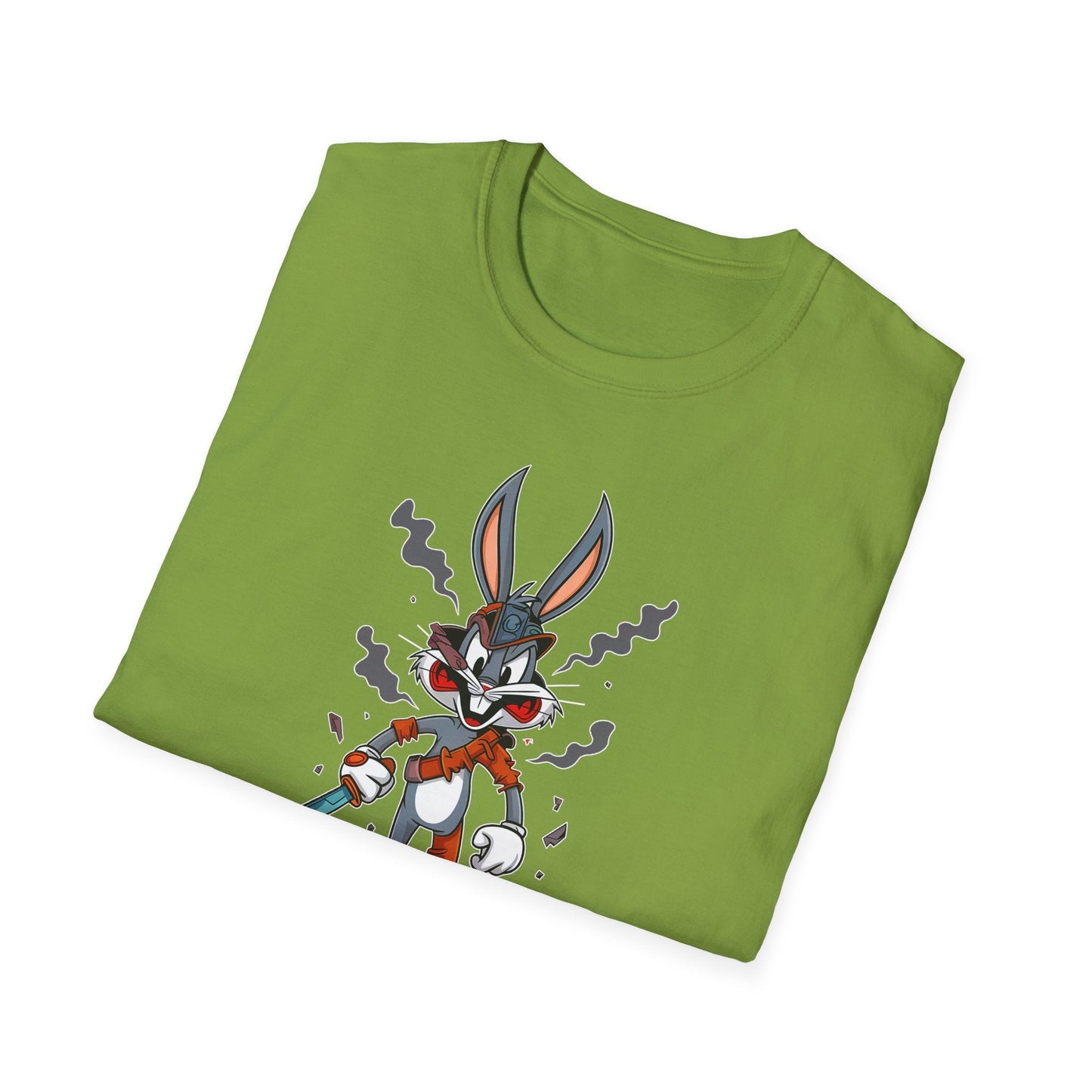 Bugs Bunny T Shirt 100 Percent Ring Spun Cotton Gildan Softstyle Unisex Cartoon Graphic Design