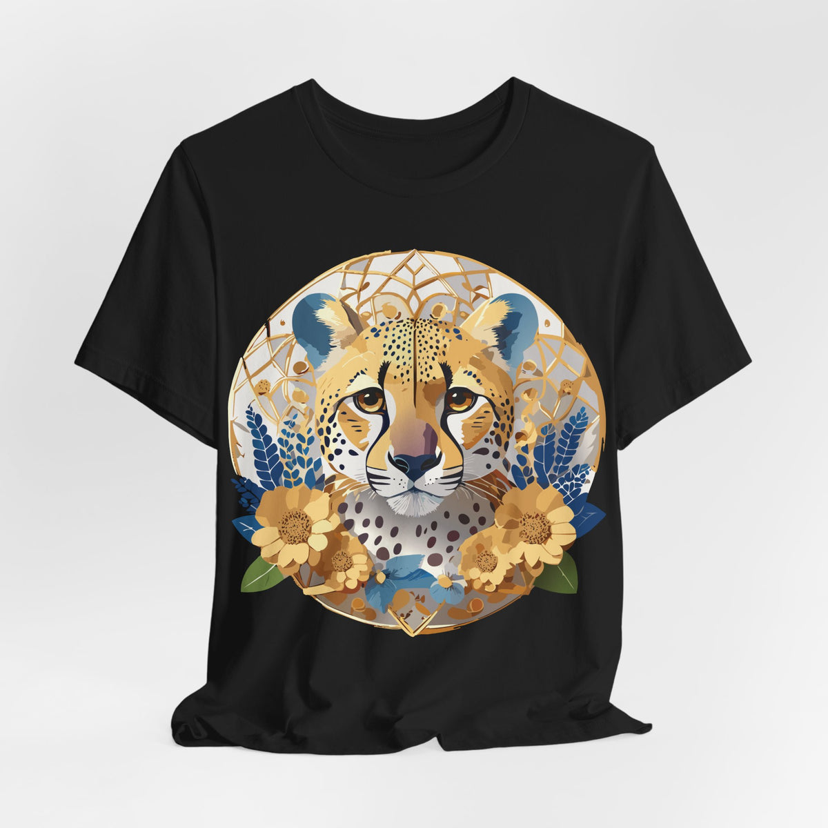 Medallion Graphic Unisex Cotton Bella+Canvas Tee with Floral Art Design n146