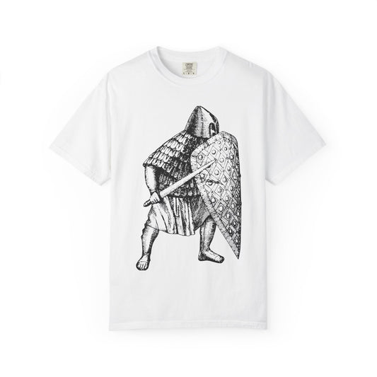 Camiseta unisex con caballero con armadura