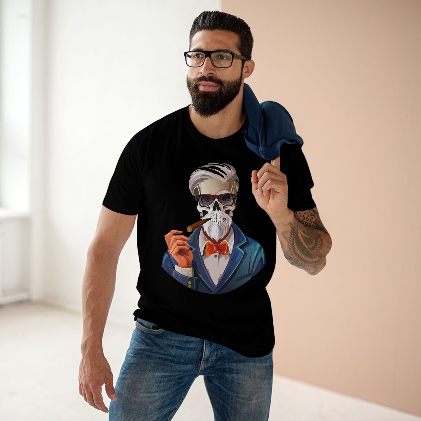 Unisex Skull Shirt Premium Cotton Tee With Original Skeleton Art Design From Retro2Nova Collection