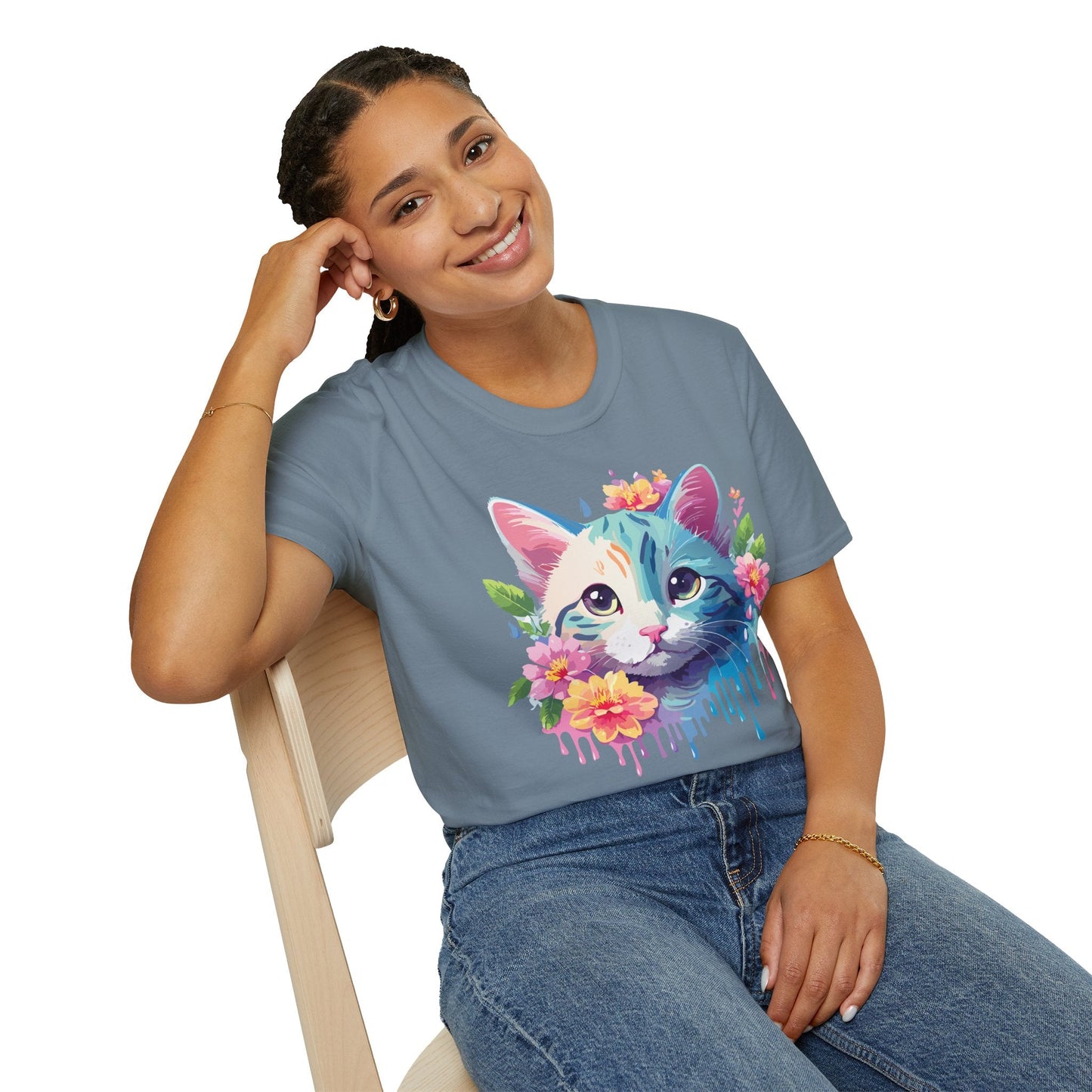 Cat Shirt Unisex Cat Lover Tee Premium Gildan Softstyle 64000 Lightweight