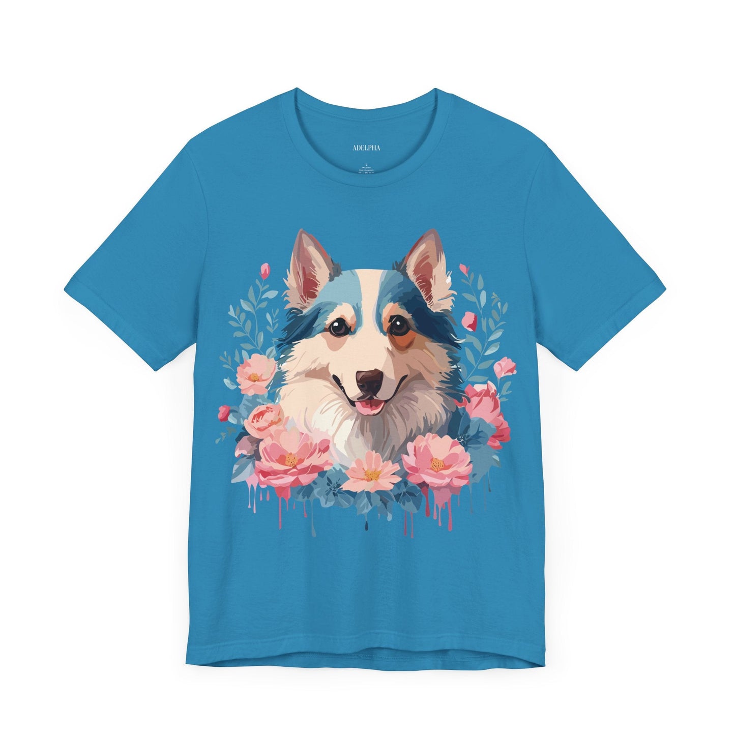 Unisex Graphic Dog Shirt Vintage Inspired Tee Art Design By Adelpha Premium Short Sleeve