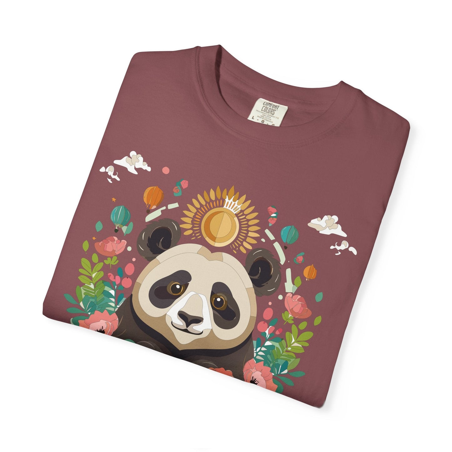Panda Portrait Graphic T-Shirt Unisex Cotton Floral Animal Art Tee p4