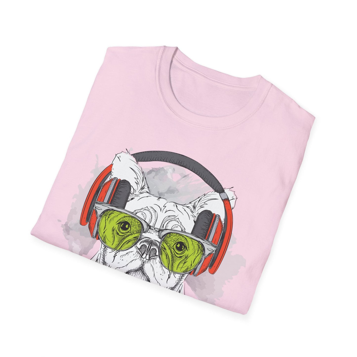 I Love Music Animals Shirt With Headphones Unisex Softstyle Tee 100 Percent Ring Spun Cotton