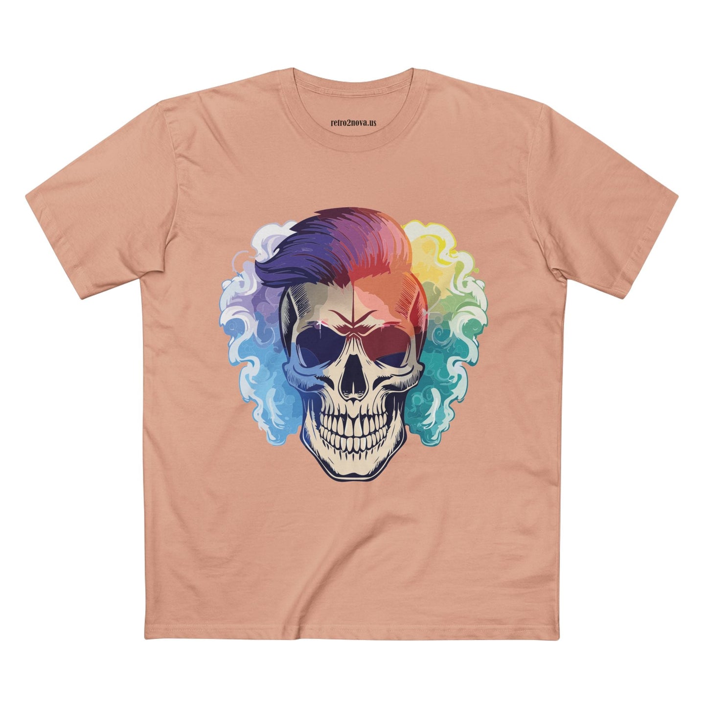 Retro2Nova Skull Shirt Unisex Premium Cotton Tee With Original Art Design Skeleton Graphic