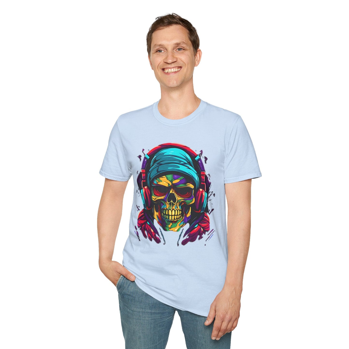 Skull T Shirt Unisex Skeleton Design Gildan Softstyle Cotton Tee for Men Women Durable