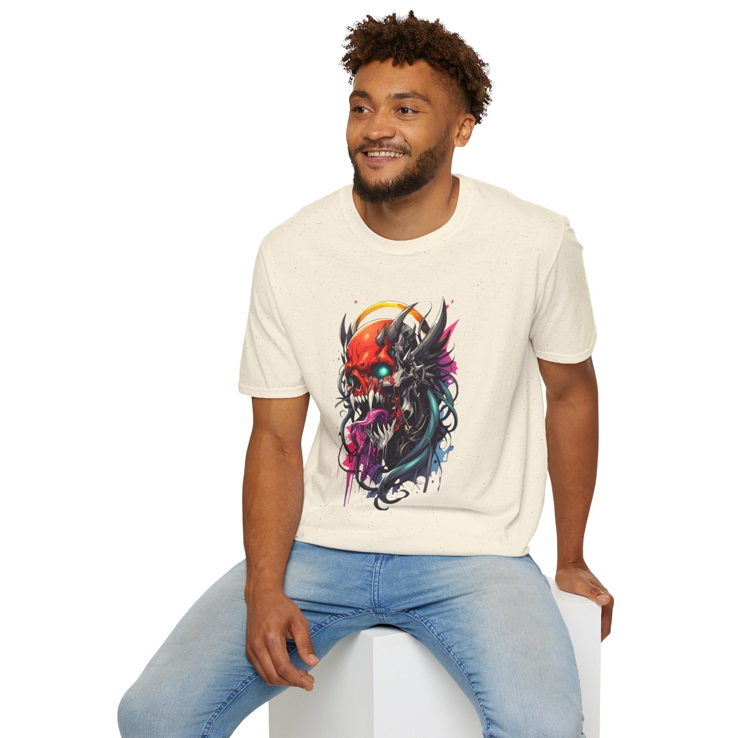 Skull Tee Shirt Unisex Skeleton Art Design Gildan Softstyle 64000 100 Percent Ring Spun Cotton