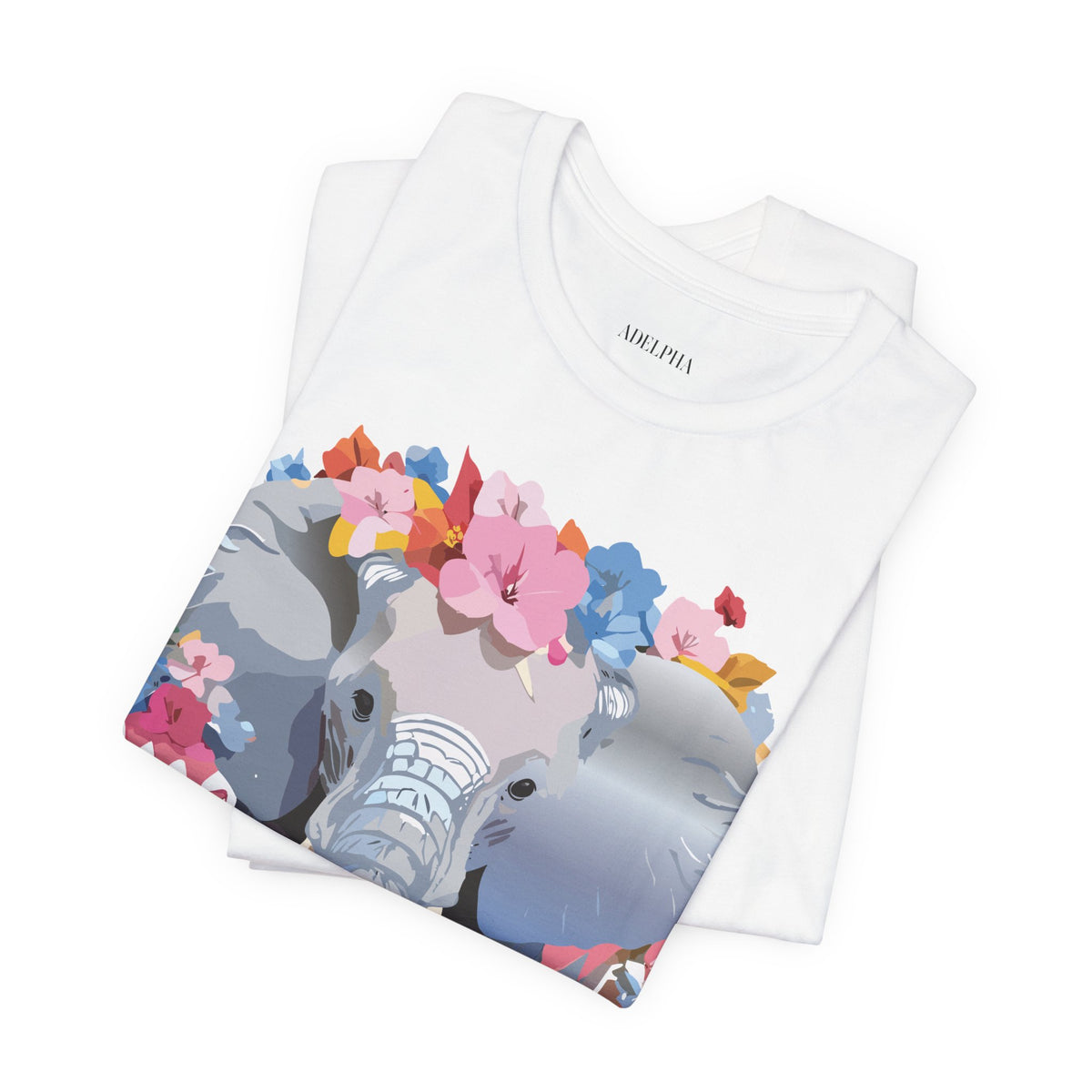 Elephant Graphic Unisex Cotton Bella+Canvas Tee with Art Animal Design e124
