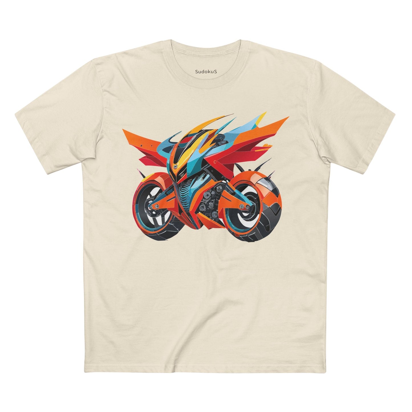 Moto Bike Graphic Unisex 100 Cotton Staple Tee 1