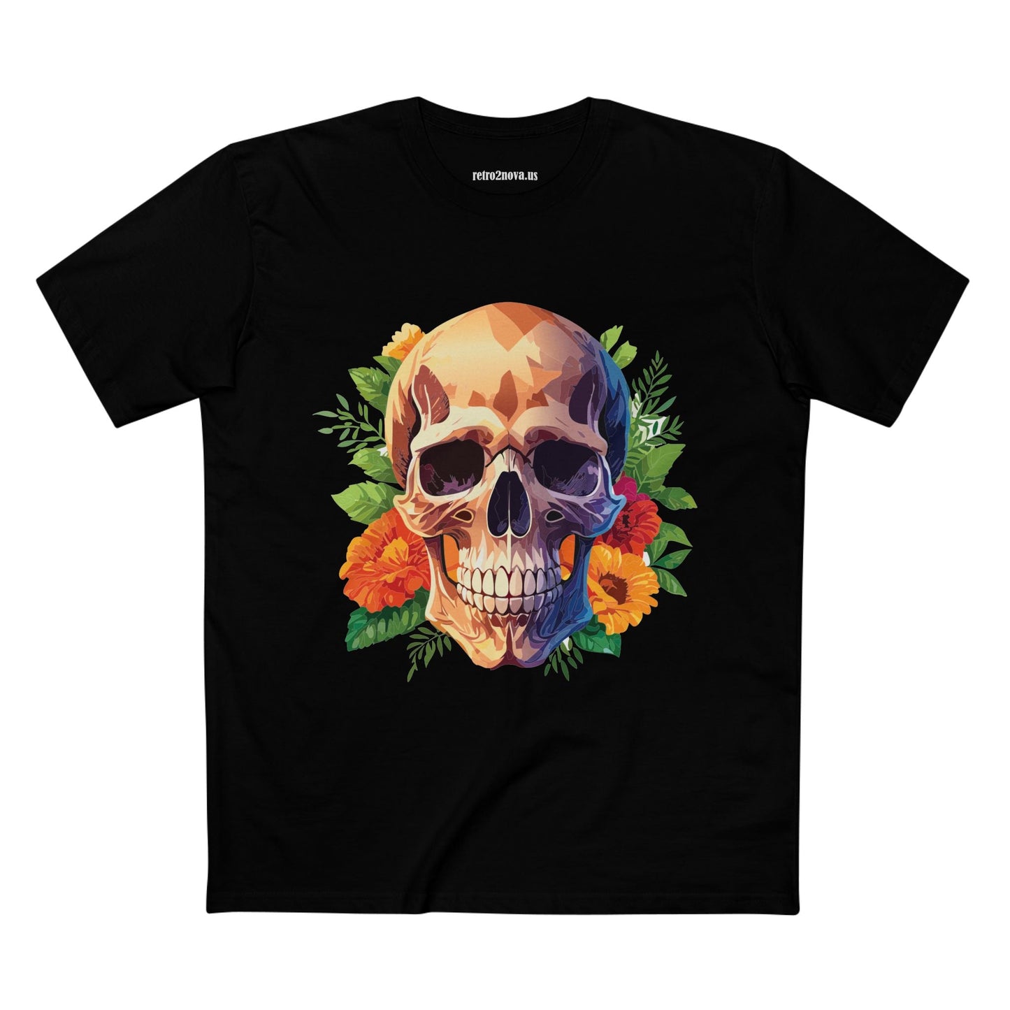Skull Shirt Unisex Skeleton Tee Premium Cotton With Original Art Design From Retro2Nova Collection