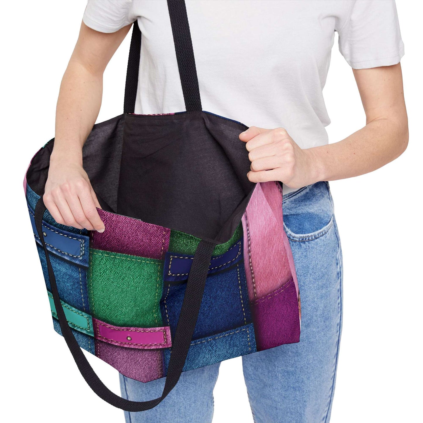 Denim Color Imitation Print Unisex  Yoga Bag  Spun Polyester 24x13 Canvas Gym Bag 30-2