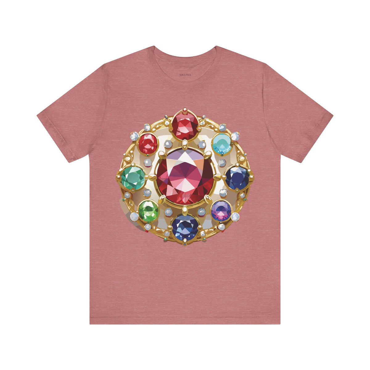 Jewelry Graphic Unisex Cotton Bella+Canvas Tee with Gemstones Art Design m34